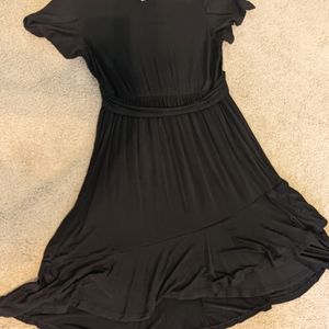 Black ruffle dress